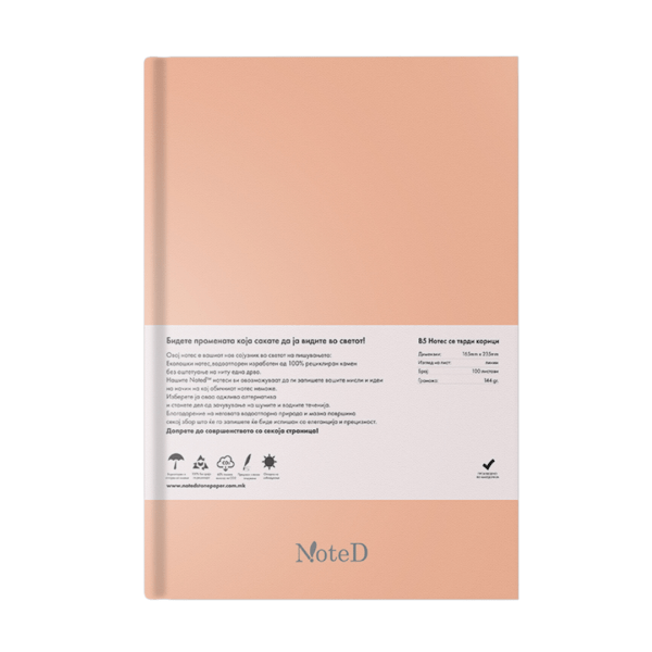 Noted Notes PEACH FUZZ нотес со камена хартија