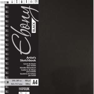 Ebony Скицник со тврд повез А4 - Црна хартија (160г)