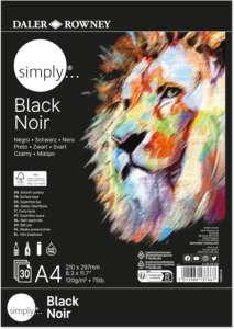 Simply Скечблок А4 - Црна Хартија (120г)