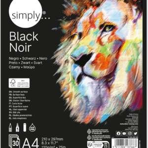Simply Скечблок А4 - Црна Хартија (120г)