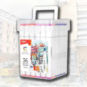 set na Deli markeri 36 boi kutija sketch markers